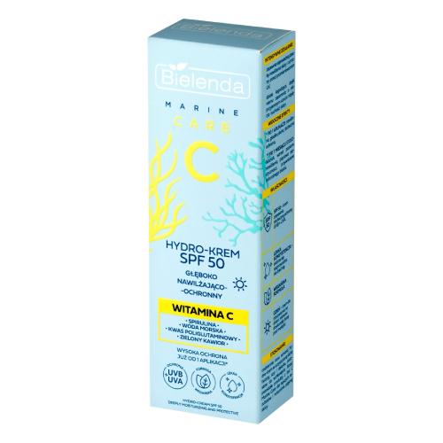 Miniaturka artykułu - BIELENDA Marine Care C Hydro-krem SPF 50 głęboko nawilżająco-ochronny, 40ml