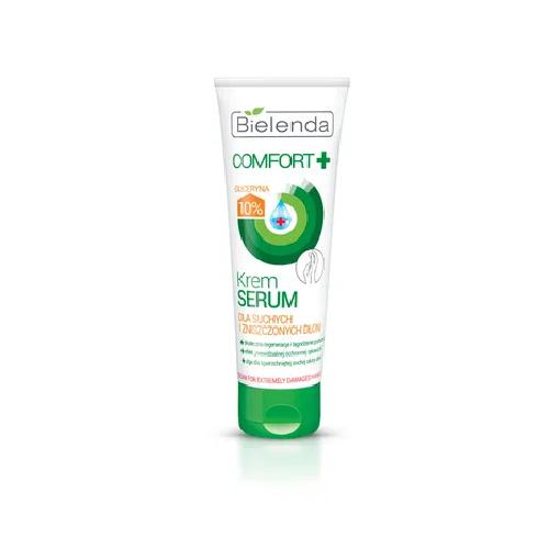 Miniaturka artykułu - Bielenda Comfort + Krem-serum dla suchych i zniszczonych dłoni 10% gliceryna, 75ml