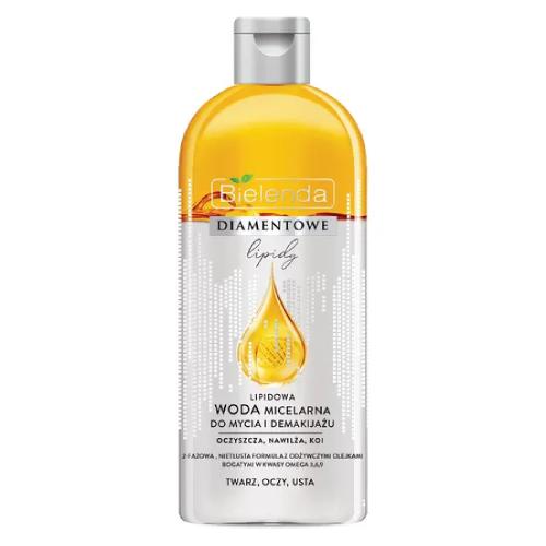 Miniaturka artykułu - Bielenda Diamentowe Lipidy Lipidowa woda micelarna do mycia i demakijażu, 425 ml