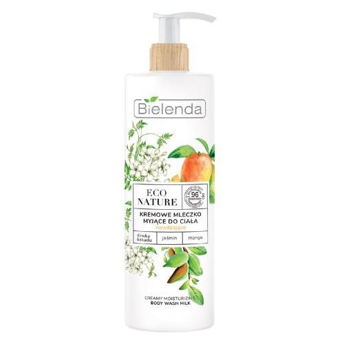 Miniaturka artykułu - Bielenda Eco Nature Kremowe Mleczko myjące do ciała nawilżające - Śliwka Kakadu & Jaśmin & Mango, 400ml