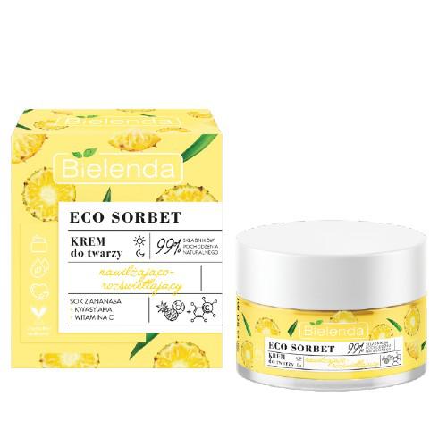 Miniaturka artykułu - BIELENDA ECO SORBET ANANAS Krem nawilżająco - rozświetlający, na dzień i noc, 50ml