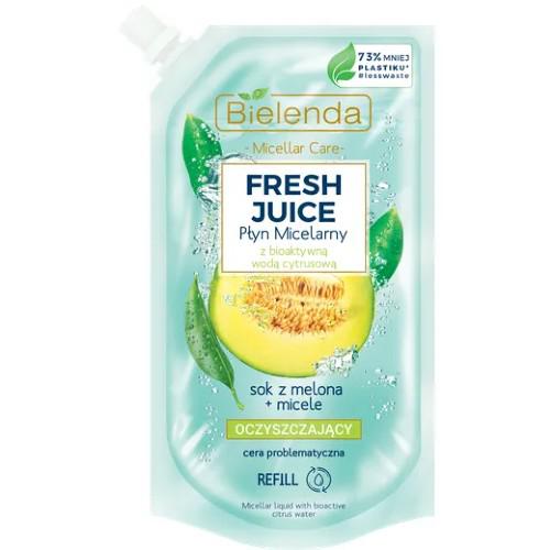Miniaturka artykułu - BIELENDA FRESH JUICE Płyn micelarny oczyszczający z wodą cytrusową Melon, 500ml zapas	