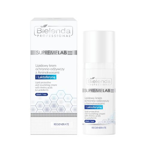 Miniaturka artykułu -  BIELENDA PROFESSIONAL SUPREMELAB Regenerate Lipidowy krem ochronno-odżywczy z Aminokwasami i Laktoferyną, 50ml
