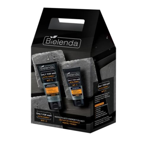 Miniaturka artykułu - BIELENDA Only for Man Extra Energy Zestaw Żel oczyszczający, 150ml + Krem nawilżający, 50ml