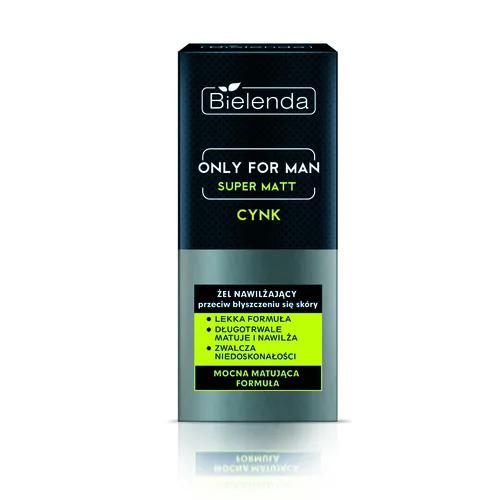 Miniaturka artykułu - BIELENDA Only for Man Super Matt Żel nawilżający przeciw błyszczeniu się sk&oacute;ry, 50ml