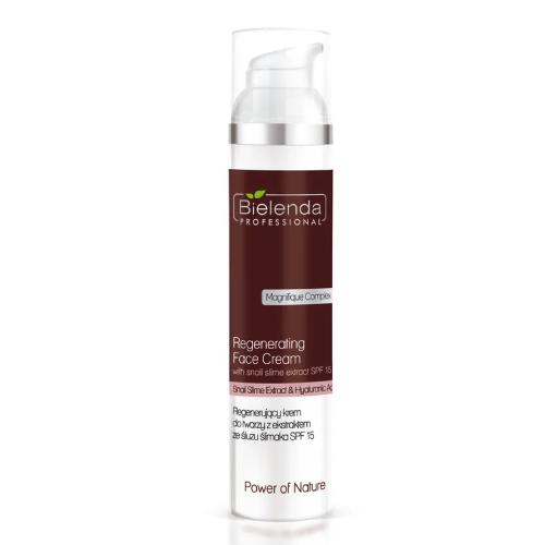 Miniaturka artykułu - BIELENDA PROFESSIONAL Regenerujący krem do twarzy ze śluzem ślimaka SPF15, 100 ml