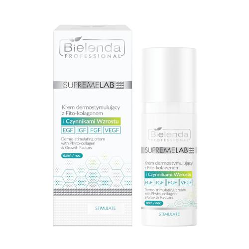 Miniaturka artykułu - BIELENDA PROFESSIONAL SUPREMELAB STIMULATE Krem dermostymulujący z Fito-kolagenem i Czynnikami Wzrostu, 50ml
