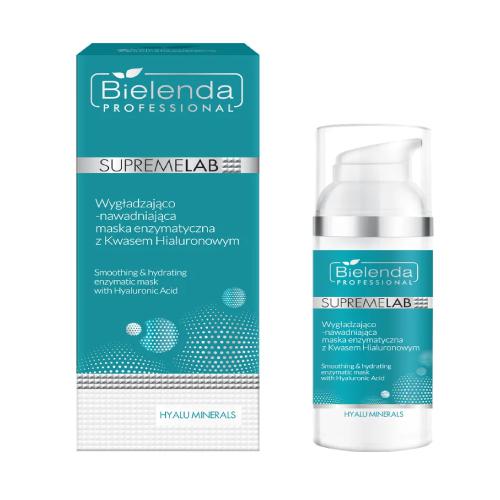 Miniaturka artykułu - BIELENDA PROFESSIONAL Supremelab Wygładzająco-nawadniająca maska enzymatyczna z kwasem hialuronowym, 50 ml