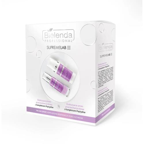 BIELENDA PROFESSIONAL SupremeLab Zestaw Pro Age (Ekskluzywny krem przeciwzmarszczkowy z kompleksem peptyd&oacute;w, 50ml + Ekskluzywne serum przeciwzmarszczkowe z kompleksem peptyd&oacute;w, 30ml)
