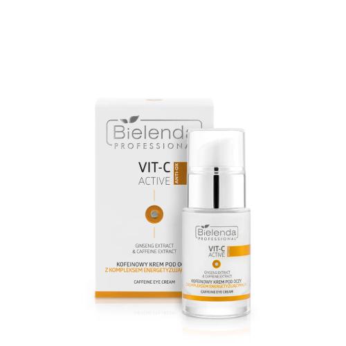 Miniaturka artykułu - BIELENDA PROFESSIONAL Vit-C Active Kofeinowy krem pod oczy z kompleksem energetyzującym 6,5%, 15ml