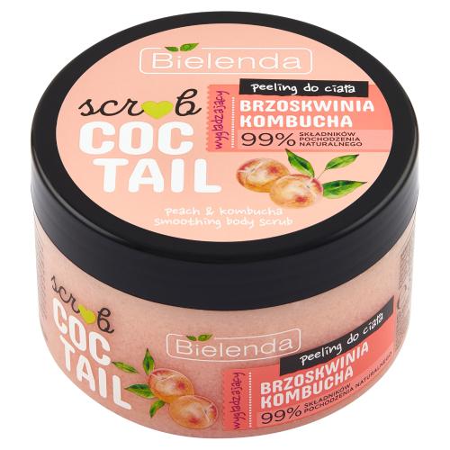 Miniaturka artykułu - BIELENDA SCRUB COCTAIL Wygładzający peeling do ciała Brzoskwinia Kombucha, 350g