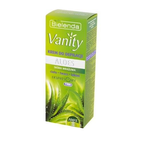 Miniaturka artykułu - BIELENDA Vanity Krem do bezpiecznej depilacji sk&oacute;ry wrażliwej Aloes, 100ml