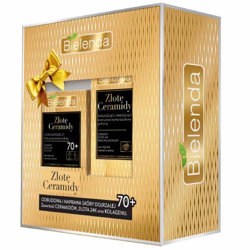 Miniaturka artykułu - Bielenda Złote Ceramidy 70+ Zestaw Krem na dzień i noc, 50ml + Krem pod oczy, 15ml