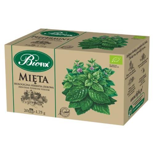 Miniaturka artykułu - BiFix Ekologiczna herbata ziołowa z mięty, 20x1,75g