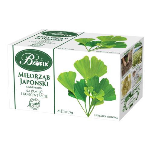 Miniaturka artykułu - BiFix Herbatka ziołowa ekspresowa Miłorząb japoński, 20x1,5g
