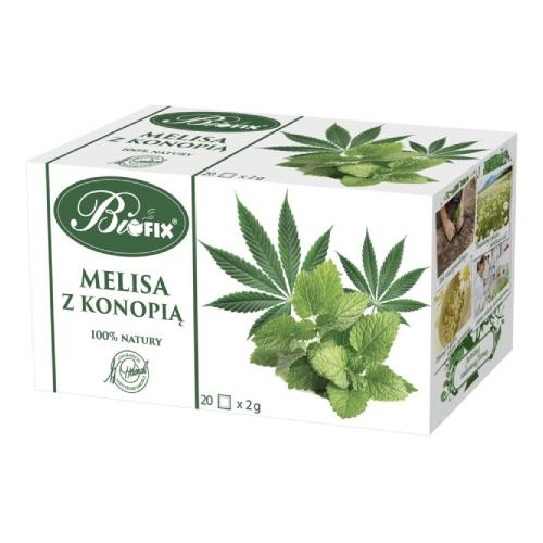 Miniaturka artykułu - BiFix Herbatka ziołowa ekspresowa Melisa z konopią, 20 x 2g
