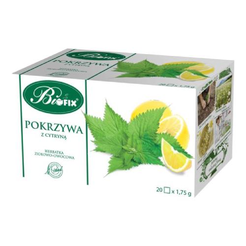 Miniaturka artykułu - BiFix Herbatka ziołowo-owocowa ekspresowa Pokrzywa z cytryną, 20 x 1,75g