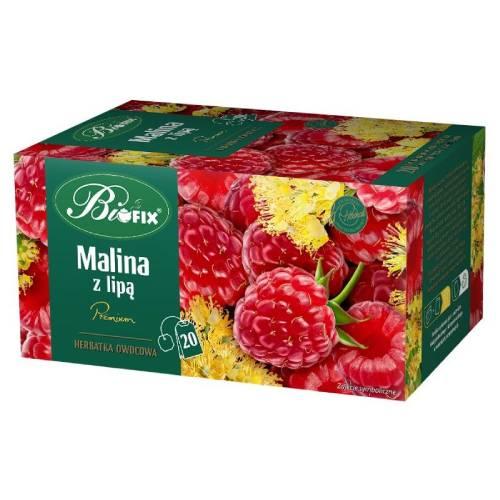 Miniaturka artykułu - BiFix Herbata owocowa malina z lipą, 20x2g