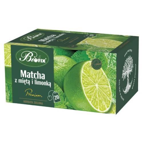 Miniaturka artykułu - BiFix Herbata matcha z miętą i limonką, 20x2g