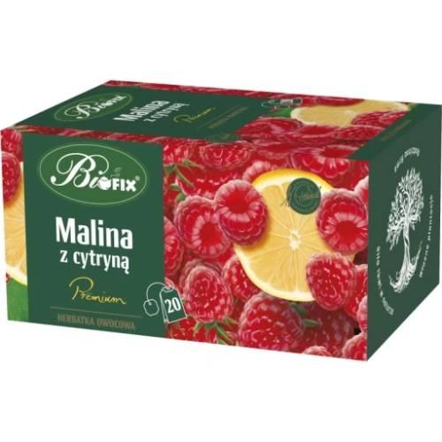Miniaturka artykułu - BiFix Herbata owocowa Malina z cytryną, 20x2g