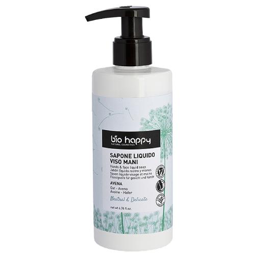 Miniaturka artykułu - BIO HAPPY Neutral & Delicate Delikatne mydło w płynie do twarzy i rąk Owies, 200ml