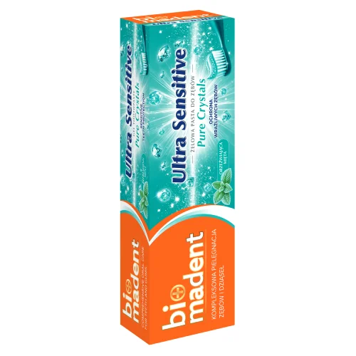 Miniaturka artykułu - Bio Madent Żelowa pasta do zęb&oacute;w Ultra Sensitive Pure Crystals, 75 ml