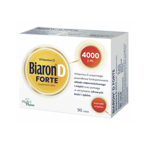 Miniaturka artykułu - Bioaron D Forte 4000 j.m., 90 kapsułek
