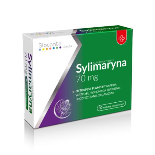 Miniaturka artykułu - Biocanto Sylimaryna 70 mg, 30 tabl. powl. - suplement diety z ostropestem