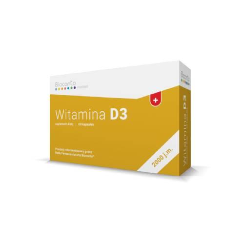 Miniaturka artykułu - BIOCANTO Witamina D3 2000 j.m., 60 kaps.
