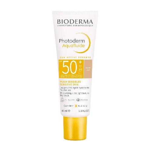 Miniaturka artykułu - BIODERMA Photoderm max aquafluide SPF 50+ jasny, 40ml