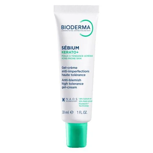 Miniaturka artykułu - BIODERMA S&eacute;bium Kerato+ Żel-Krem Przeciwtrądzikowy, 30ml