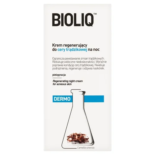 Miniaturka artykułu - BIOLIQ DERMO Krem regenerujący do cery trądzikowej na noc, 50 ml