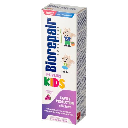 Miniaturka artykułu - Biorepair Kids Pasta do mycia zęb&oacute;w dla dzieci 0-6 lat Winogrono, 50 ml