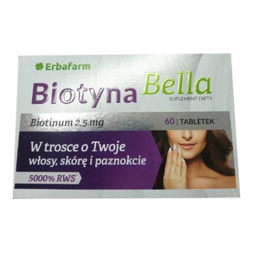 Miniaturka artykułu - Biotyna Bella, 60 tabletek