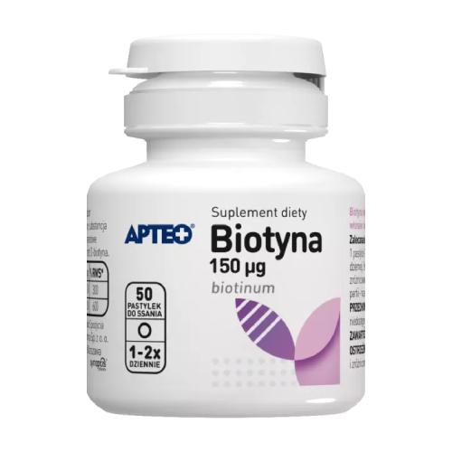 Miniaturka artykułu - Biotyna 150 &micro;g APTEO, 50 tabletek