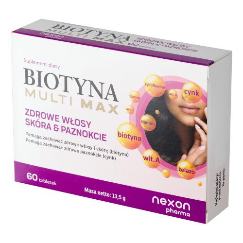Miniaturka artykułu - Biotyna MULTI MAX, 60 tabl.