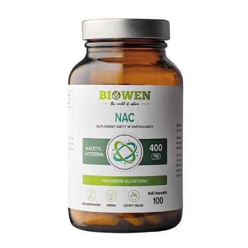 Miniaturka artykułu - Biowen NAC N-acetylo-L-cysteina 400 mg, 100 kaps.
