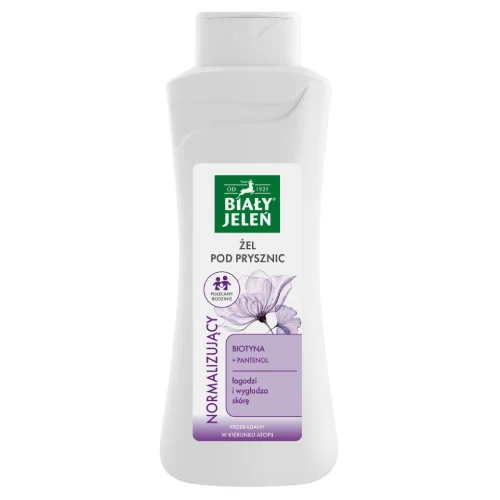 Miniaturka artykułu - Biały Jeleń Żel pod prysznic normalizujący Biotyna + Pantenol, 500 ml