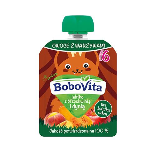 Miniaturka artykułu - BoboVita Jabłko z brzoskwinią i dynią po 6 miesiącu, 80g
