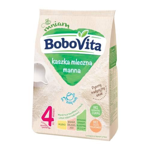Miniaturka artykułu - BoboVita Kaszka manna mleczna bez dodatku cukru po 4 miesiącu, 230 g