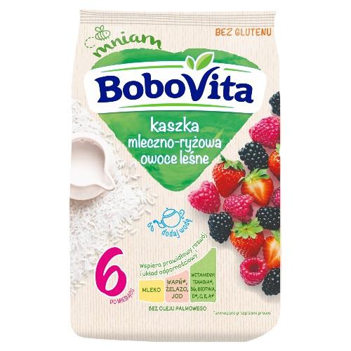 Miniaturka artykułu - BoboVita Kaszka mleczno-ryżowa owoce leśne bezglutenowa po 6 miesiącu, 230 g