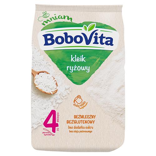 Miniaturka artykułu - BoboVita Kleik ryżowy bezmleczny bezglutenowy bez dodatku cukru po 4 miesiącu, 160 g