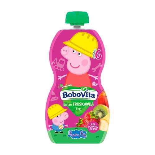 Miniaturka artykułu - BoboVita Mus banan truskawka kiwi po 6 miesiącu, 100 g