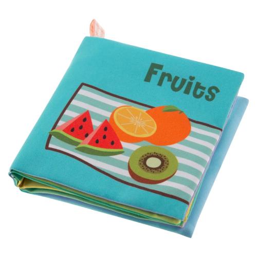 Miniaturka artykułu - BOCIOLAND Miękka szeleszcząco-piszcząca książeczka Fruits