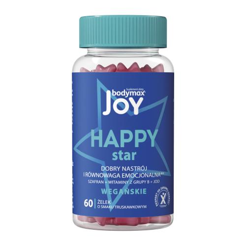 Miniaturka artykułu - Bodymax JOY HAPPY Star o smaku truskawkowym, 60 żelek
