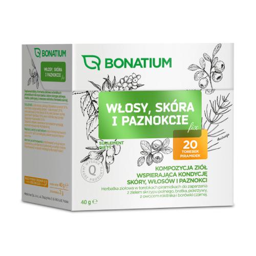 Miniaturka artykułu - Bonatium Włosy, sk&oacute;ra i paznokcie fix Herbatka ziołowa, 20 sasz.