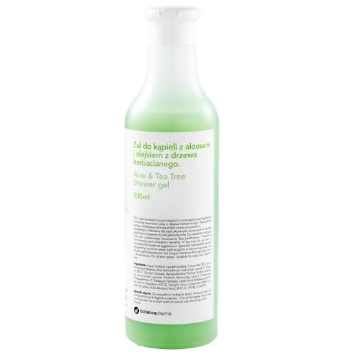 Miniaturka artykułu - Botanicapharma Żel do kąpieli z aloesem i olejkiem z drzewa herbacianego, 500 ml