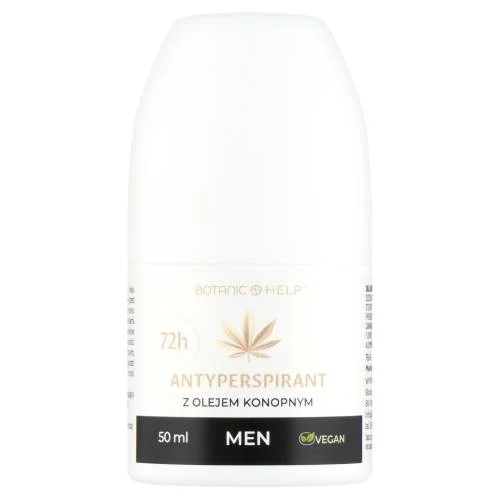 Miniaturka artykułu - BotanicHelp Antyperspirant MEN 48h z olejem konopnym, 50ml