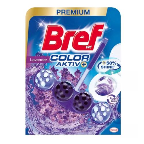 Miniaturka artykułu - Bref Color Aktiv+ Zawieszka myjąco-zapachowa do muszli WC lawenda, 50g