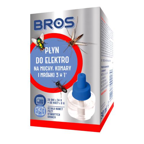 Miniaturka artykułu - BROS Płyn do Elektro na muchy, komary i mr&oacute;wki 3w1, 30ml